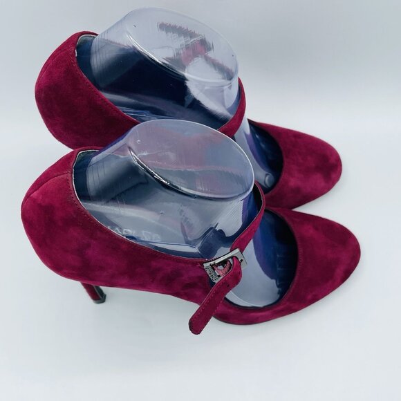 Charles by Charles David Heels Womens 8.5 Maroon Leather Mary Jane Sandals Comfy - Picture 3 of 11